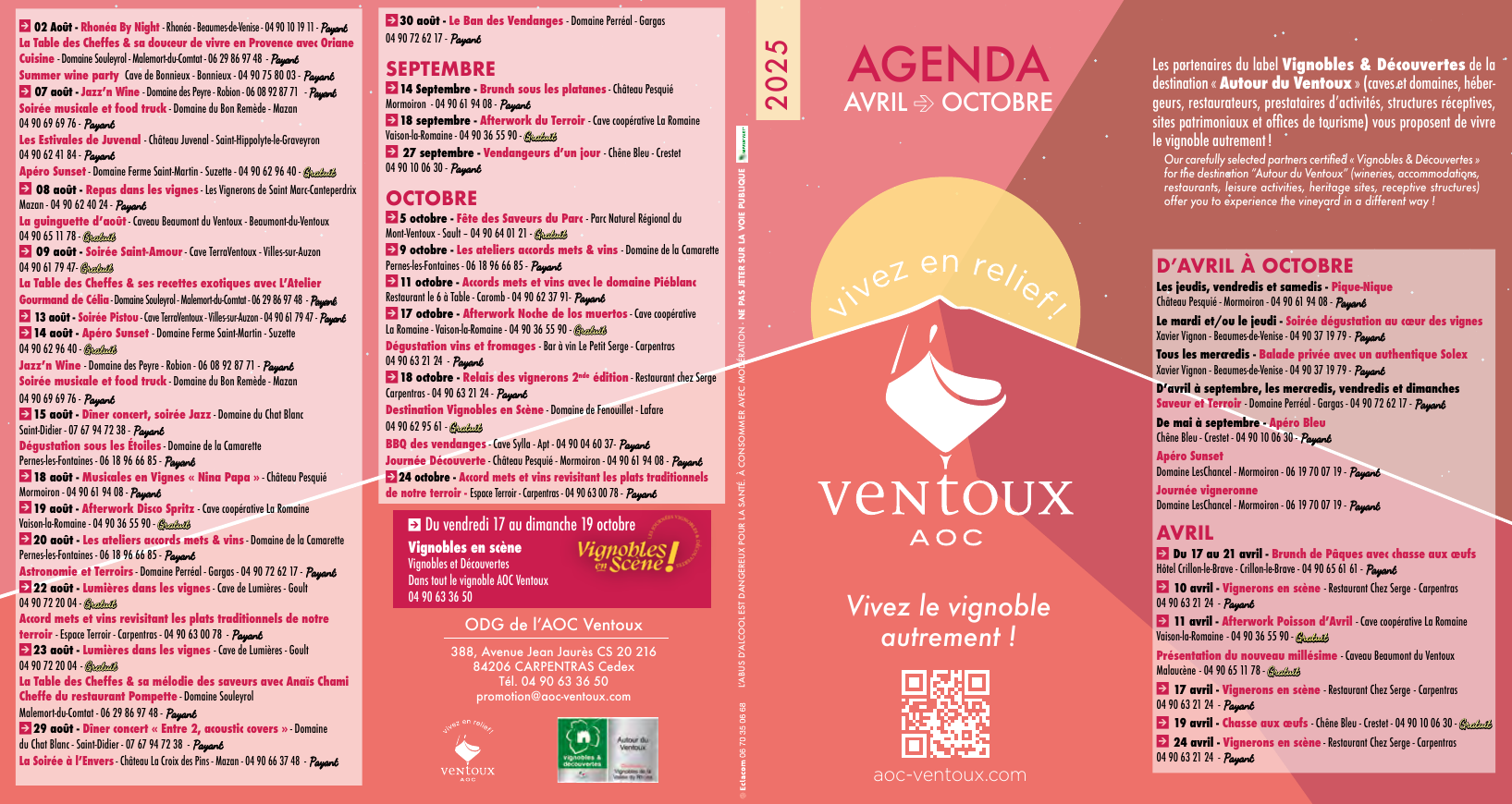 Les RDV Printemps, Été et Automne avec l'AOC Ventoux !
